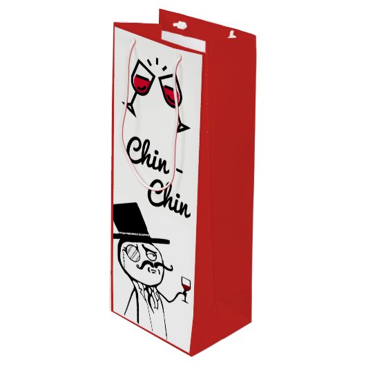 Man van poedervorm met bovenste hoogovenkanton wijn cadeautas (Voorkant Gekanteld)