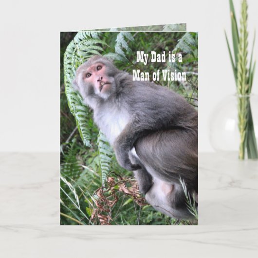 Man van Vision l Funny Monkey Kaart voor Vader / H (Voorkant)