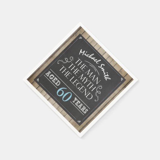 Man Verjaardag Man Myth Legend Servetten Rustiek V (Hoek)