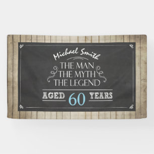 Man verjaardagsbanner Man Mythe Legende Rustiek Ho Spandoek