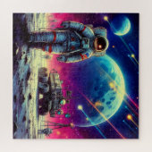 MAN VEROVERT DE MAAN 7 LEGPUZZEL (Horizontaal)