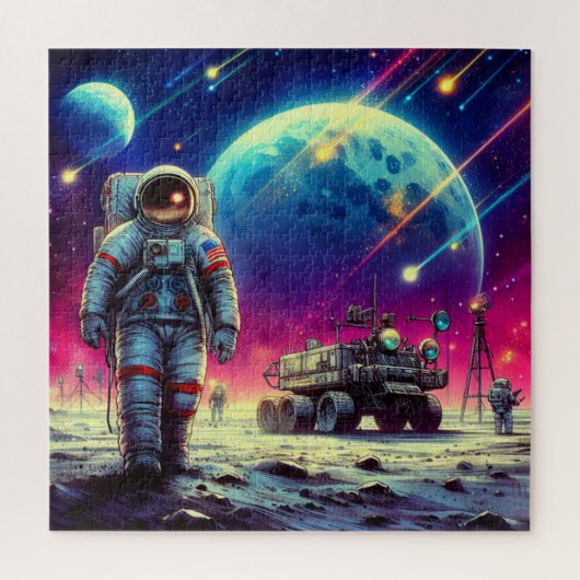 MAN VEROVERT DE MAAN 7 LEGPUZZEL (Verticaal)