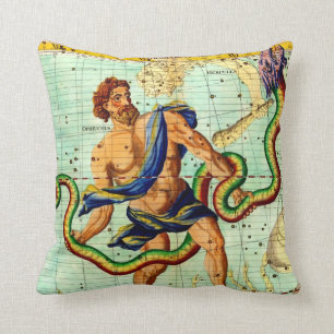 Man versus Zee Serpents Astronomie Map Art Kussen