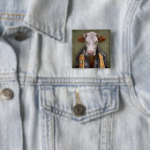 Man Vierkante Button 5,1 Cm (In situ)