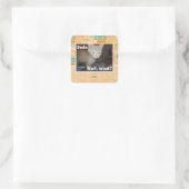 Man Vierkante Sticker (Tas)