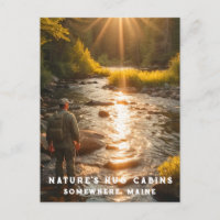 *~* Man Vist Stream Maine Peace AP49 Natuur