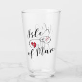 Man vlag in een hart, manx glas (Achterkant)