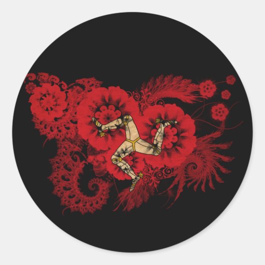 Man vlag ronde sticker (Voorkant)