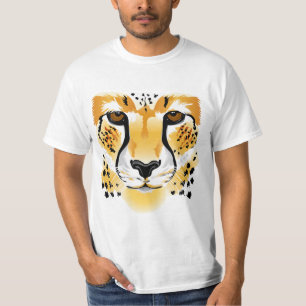 man voor de close-upillustratie van de cheetah-kop t-shirt