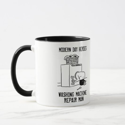 Man voor het repareren van de wasmachine mok (Links)