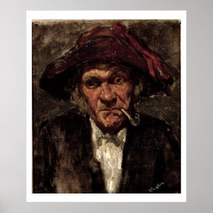 Man voor het roken van een pijp, c.1859 poster