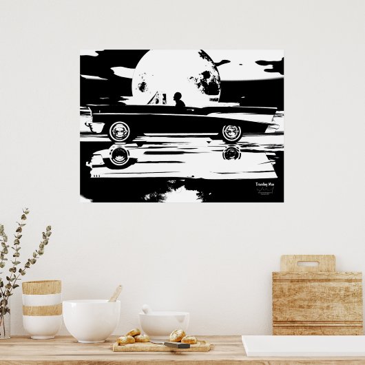 Man voor reizen poster (Keuken)