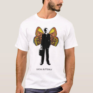 Man voor sociale vlinder t-shirt