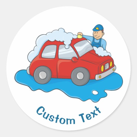 Man voor wasgoed ronde sticker (Voorkant)