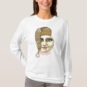 man vrouw in maan grillige unieke sepia t-shirt