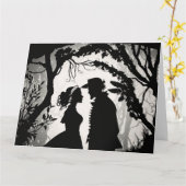  Man & Vrouw Silhouetten Kaart (Gele Bloem)
