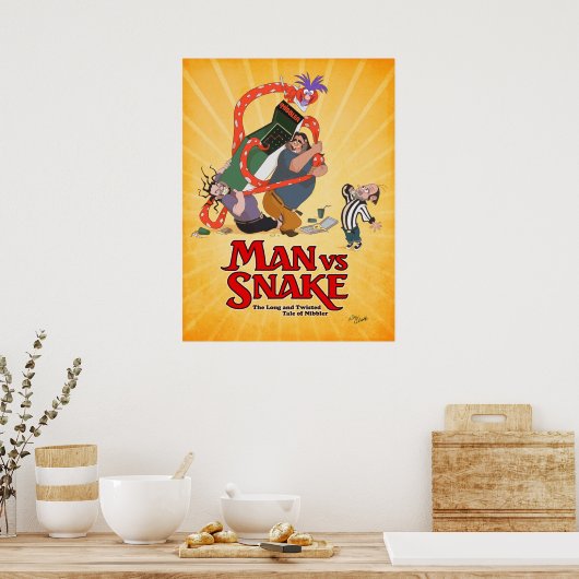 MAN VS SNAKE Don Bluth Poster van Kickstarter (Keuken)