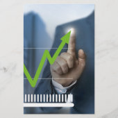 Man waarop het concept "aandelenkoers" is afgebeel briefpapier (Voorkant)