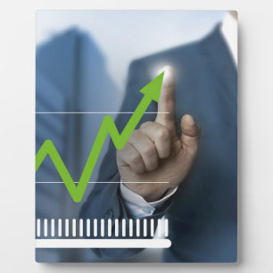 Man waarop het concept "aandelenkoers" is afgebeel fotoplaat