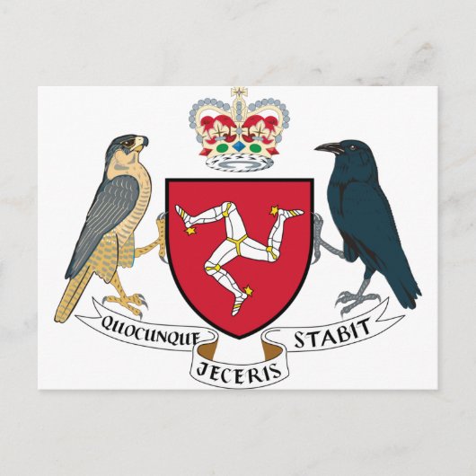 Man wapenmunt - Manx Emblem Briefkaart (Voorkant)