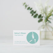 Man Warrior Pose Male Yoga Instructor Visitekaartje (Staand voorkant)