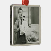 Man wasmachines metalen ornament (Rechts)