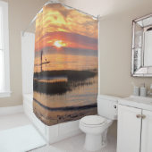 Man waterboarding op Cape Cod Harbour Douchegordijn (In situ)