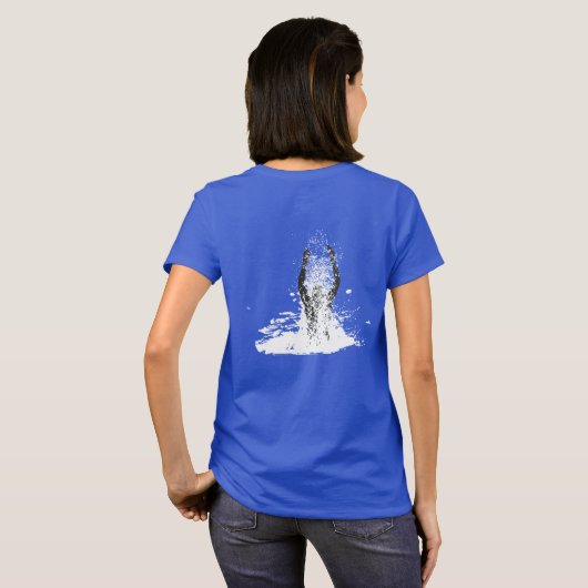 Man watersprinkhaan, vers zwart en wit t-shirt (Achterkant volledig)
