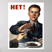 Man weigert drink, sovjetantialcoholisme poster (Voorkant)