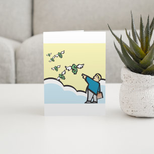 Man wijst met geld met wijn kaart