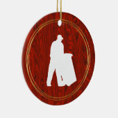 Man Wit Silhouette kerstversiering Keramisch Ornament (Rechts)