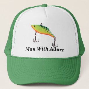 Man With Allure Fishing Sports Cap Trucker Pet