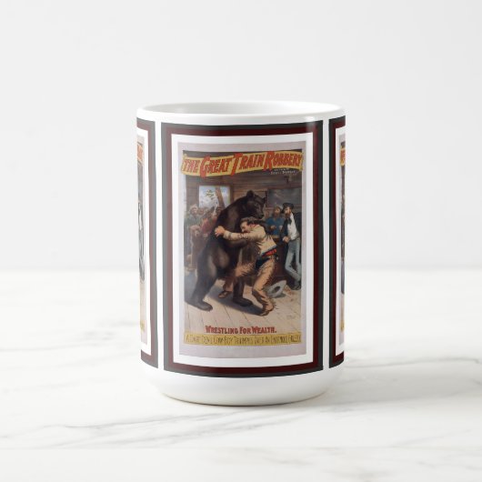 Man Wrestles Beer -  Lithograph Mok (Center)