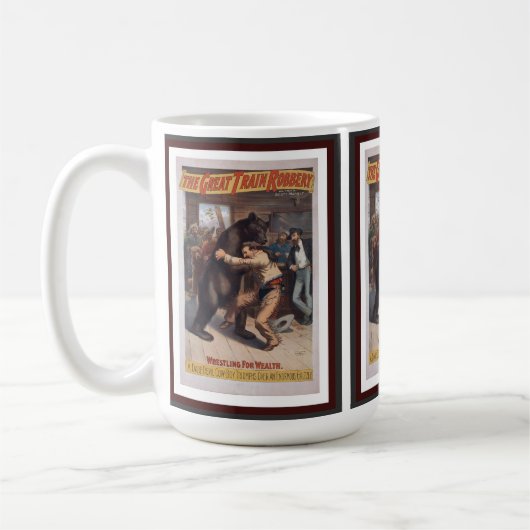 Man Wrestles Beer -  Lithograph Mok (Links)