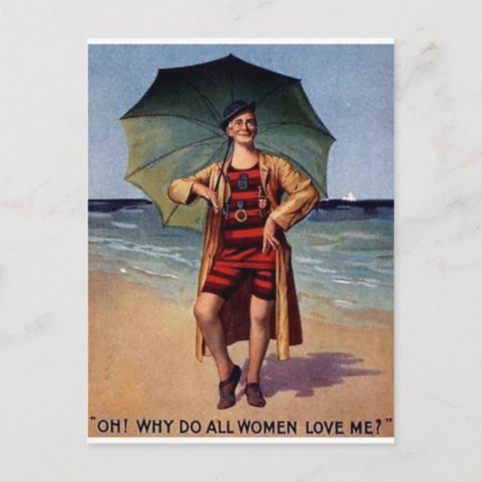 man zee voor  , paraplu-poster briefkaart (Voorkant)