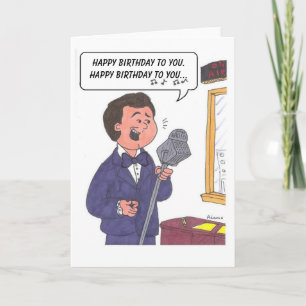 man zingt Happy Birthday, Happy Birthday... Kaart