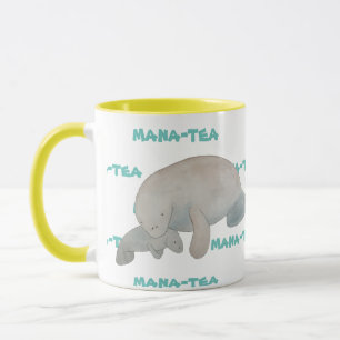 Mana-tea Funny Pun Manatee Mok