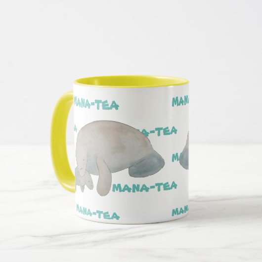 Mana-tea Grappige Pun Manatee Mok (Voorkant links)