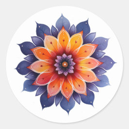 Manadala- Blüte- boho Ronde Sticker