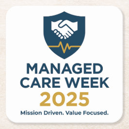 Managed Care Week 2025 - Paper Coasters Vierkante Kartonnen Onderzetter