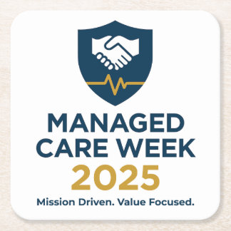 Managed Care Week 2025 - Paper Coasters Vierkante Kartonnen Onderzetter