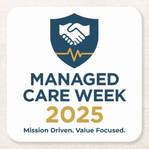 Managed Care Week 2025 - Papieren Coasters Vierkante Kartonnen Onderzetter