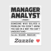 Manager Analist Noun Cool Principal werknemer grap Sticker (Vel)