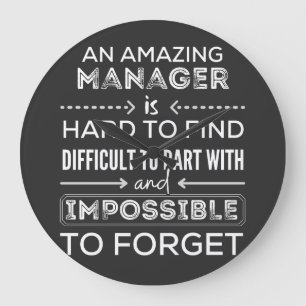 Manager, cadeau voor manager, een echt geweldige m grote klok