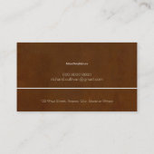 manager elegant en modern oud-bruin visitekaartje (Achterkant)