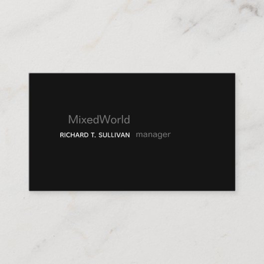 manager elegant & modern zwart visitekaartje (Voorkant)