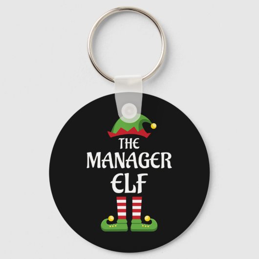 Manager Elf Family Matching Group Kerstmis Sleutelhanger (Voorkant)