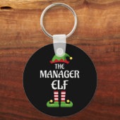 Manager Elf Family Matching Group Kerstmis Sleutelhanger (Voorkant)