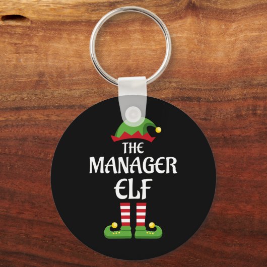 Manager Elf Family Matching Group Kerstmis Sleutelhanger (Voorkant)