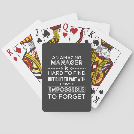 Manager, Gift For Manager, A Truly Great Manager Pokerkaarten (Achterkant)